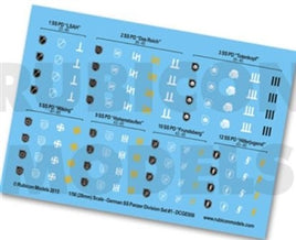 RUBICON MODELS - GERMAN SS PANZER DIVISIONS SET 1 DECALS