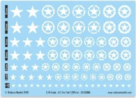 RUBICON MODELS - US STAR SET 1 WHITE STARS