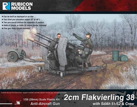 RUBICON MODELS - 2CM FLAKVIERLING 38 WITH SDAH 51/52 & CREW ANTI-AIRCRAFT GUN