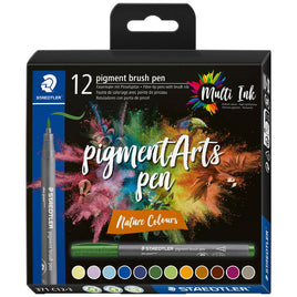 STAEDLER 371 C12-3 pigment arts brush pen 371, Nature Colours 12 pcs