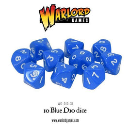 BOLT ACTION : 10 X D10 DICE BLUE