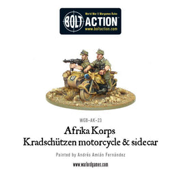 BOLT ACTION : AFRIKA KORPS KRADSCHUTZEN MOTORCYCLE AND SIDECAR