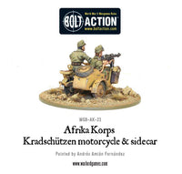 BOLT ACTION : AFRIKA KORPS KRADSCHUTZEN MOTORCYCLE AND SIDECAR