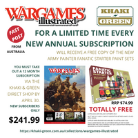 Wargames Illustrated Print Subscription (Australia) 12 Issues  POST INCLUDED - Khaki and Green Books