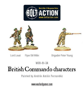 BOLT ACTION : BRITISH COMMANDO CHARACTERS (LORD LOVAT, PIPER MILLIN & BRIGADIER YOUNG)