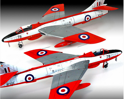 Academy 12312 1/48 RAF & Export Hawker Hunter F.6/FGA.9 Plastic Model Kit - Khaki & Green Books