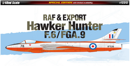 Academy 12312 1/48 RAF & Export Hawker Hunter F.6/FGA.9 Plastic Model Kit - Khaki & Green Books