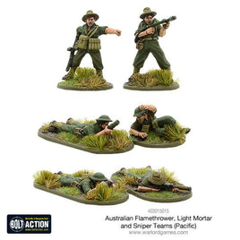 Bolt Action - Australian flamethrower, light mortar and sniper teams (Pacific) - Khaki and Green Books