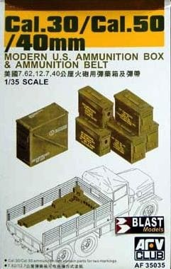 AFV CLUB 1/35 40MM/CAL.30/CAL.50MM AMMO BOX PLASTIC MODEL KIT AF35035 - Khaki and Green Books