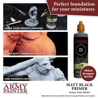 THE ARMY PAINTER WARPAINTS AIR : PRIMER BLACK, 100 ML - Khaki and Green Books
