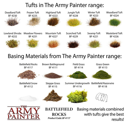 THE ARMY PAINTER BATTLEFIELD BASING : BATTLEFIELD ROCKS - Khaki and Green Books