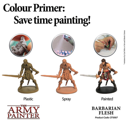 The Army Painter Colour Primer Spray - Barbarian Flesh - Khaki & Green Books