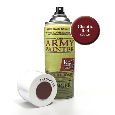 The Army Painter Colour Primer Spray - Chaotic Red - Khaki & Green Books