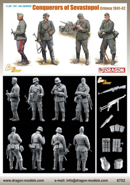 DRAGON 1/35 CONQUERORS OF SEVASTOPOL (CRIMEA 1941-42) PLASTIC MODEL KIT DR6702 - Khaki and Green Books