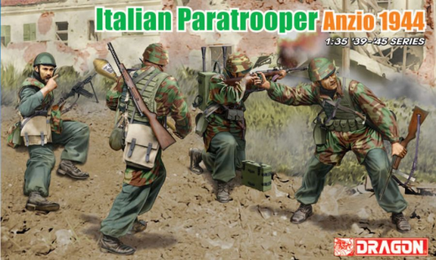 DRAGON 1/35 ITALIAN PARATROOPERS ANZIO 1944 PLASTIC MODEL KIT DR6741 - Khaki and Green Books