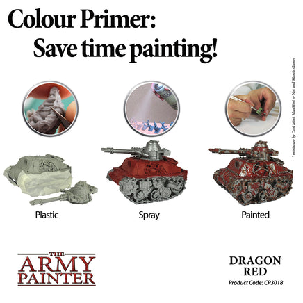 The Army Painter Colour Primer Spray - Dragon Red - Khaki & Green Books