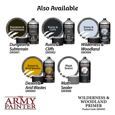 The Army Painter - GameMaster Wilderness & Woodland Terrain Primer - Khaki & Green Books