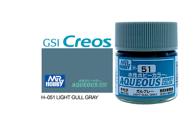 Mr. Hobby Aqueous H51 Gloss Light Gull Gray