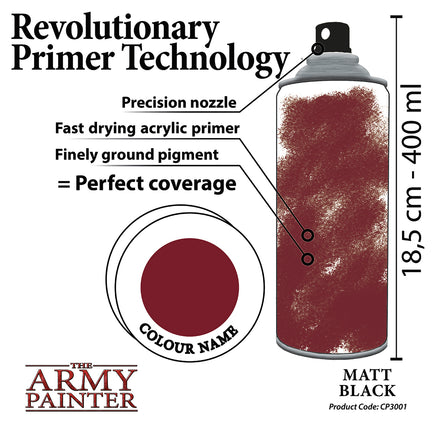 The Army Painter Base Primer Spray - Matt Black - Khaki & Green Books