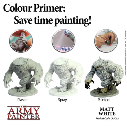 The Army Painter Base Primer Spray - Matt White - Khaki & Green Books