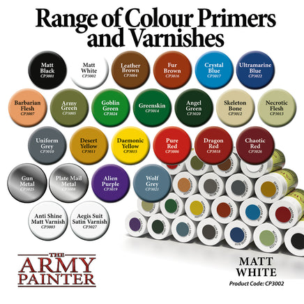 The Army Painter Base Primer Spray - Matt White - Khaki & Green Books