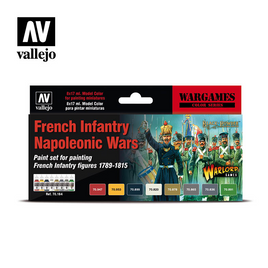Vallejo 70164 Model Colour Wargames French Infantry Napoleonic Wars 8 Colour Acrylic Paint Set - Khaki and Green Books