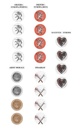 NEVER MIND THE BILLHOOKS - EUROPA MDF TOKENS - Khaki and Green Books