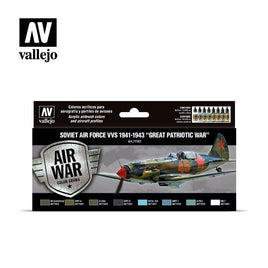 Vallejo 71197 Soviet Air Force VVS 1941 to 1943 “Great Patriotic War” Paint Set - Khaki and Green Books