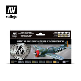 Vallejo 71182 US Army Air Corps European Theater Operations (ETO) WWII Paint Set - Khaki and Green Books