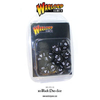 WARLORD GAMES : 10 BLACK D10 - Khaki and Green Books