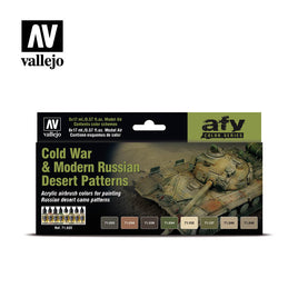 Vallejo 71620 Cold War & Modern Russian Desert Patterns Paint Set - Khaki and Green Books