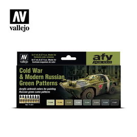 Vallejo 71621 Cold War & Modern Russian Green Patterns Paint Set - Khaki and Green Books