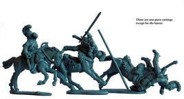 Perry Miniatures - Metal - FN29 Light horse Lancers of the Line hit by canister / volley - Khaki and Green Books