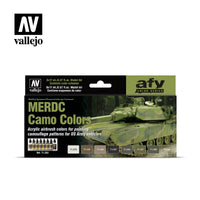 Vallejo 71202 MERDC Camo Colors Paint Set - Khaki and Green Books
