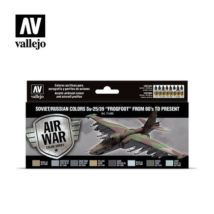 Vallejo 71603 Soviet/Russian colors Su-25/39 “Frogfoot” from 80’s to present Paint Set - Khaki and Green Books