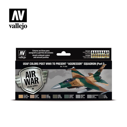 Vallejo 71616 USAF colors post WWII to present “Aggressor” Squadron (Part I) Paint Set - Khaki and Green Books
