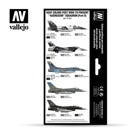 Vallejo 71617 USAF colors post WWII to present “Aggressor” Squadron (Part II) Paint Set - Khaki and Green Books