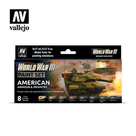 Vallejo 70220 WWIII American Armour & Infantry Paint Set - Khaki and Green Books