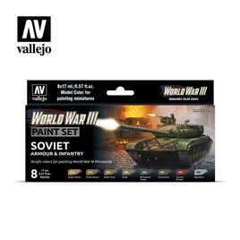 Vallejo 70221 WWIII Soviet Armour & Infantry Paint Set - Khaki and Green Books