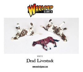 WARLORD GAMES DEAD LIVESTOCK (2 COWS, 1 HORSE)