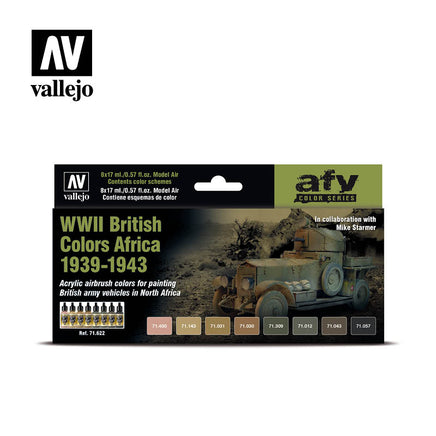Vallejo 71622 WWII British Colors Africa 1939-1943 Paint Set - Khaki and Green Books